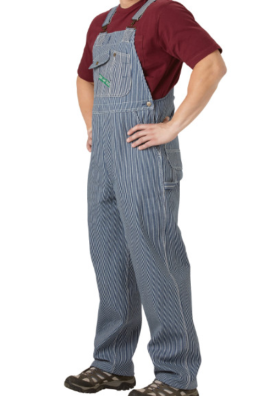 Key Industries Hickory Stripe Bib Overall High Back Zip Fly, 34-58Wx30, 32 & 34L