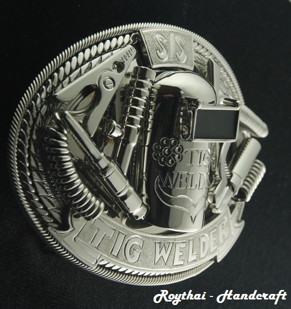 (8X11 CM) MADE BY ORDER MEN BELT BUCKLE HANDMADE STAINLESS STEEL TIG WELDER 3