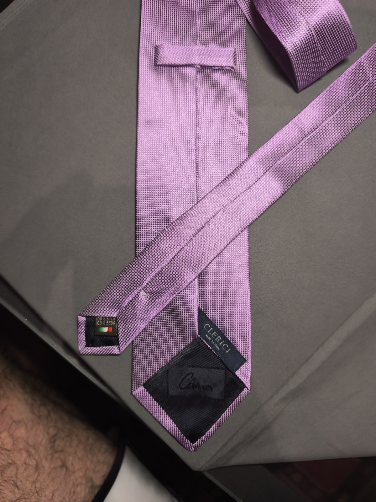Clerici – Solid Color Lilac Silk Tie Made in Italy