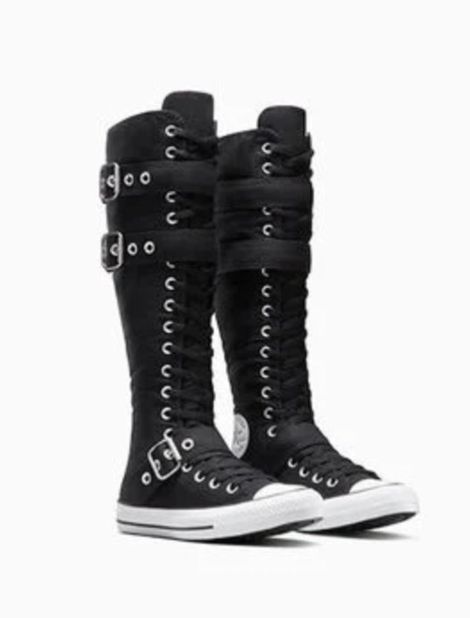 Converse Chuck Taylor XXHi Buckles Knee High A14873C Black Boots M 8 W 10 41.5
