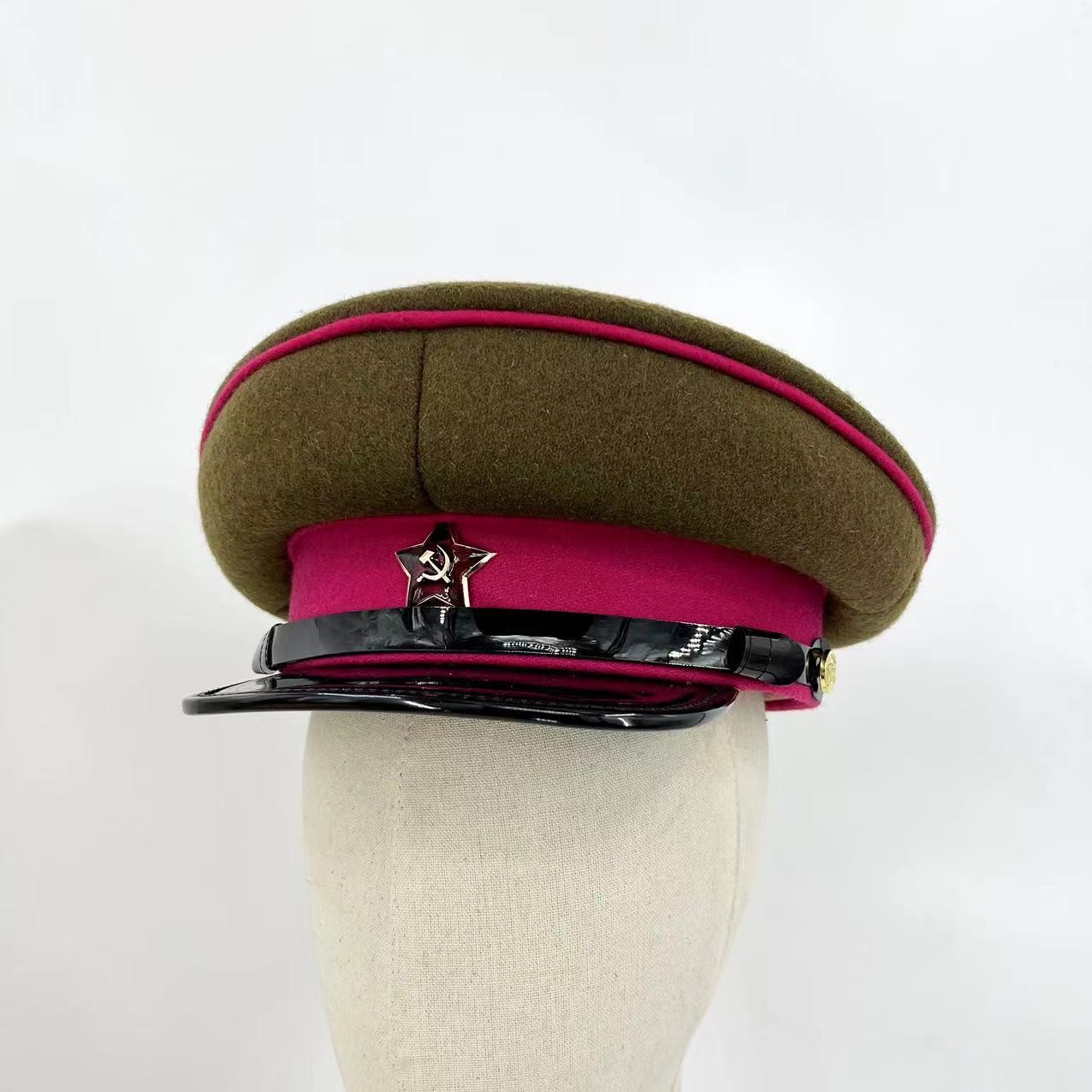 Soviet Political Commissar Hat Large Brim Soviet Uniform Hat Blue Gift Christmas