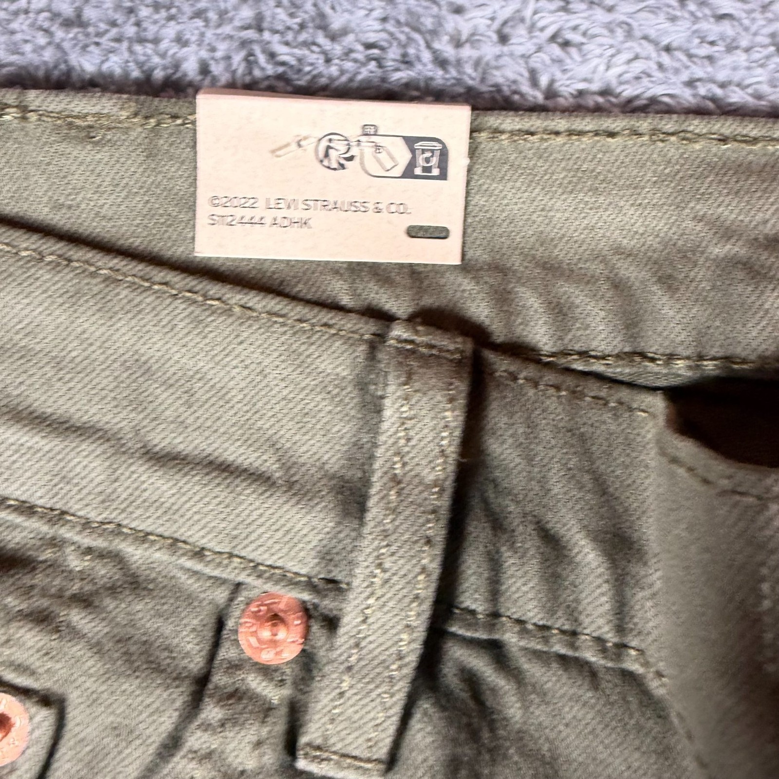 Levis 505 Jeans Mens 40×32 Green Regular Fit Stretch Denim NWT