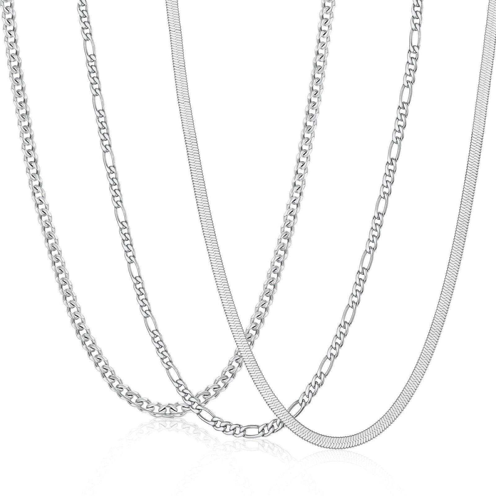Zocomi Silver Chains Necklace 18 inch (45cm)Average Length for Boys,