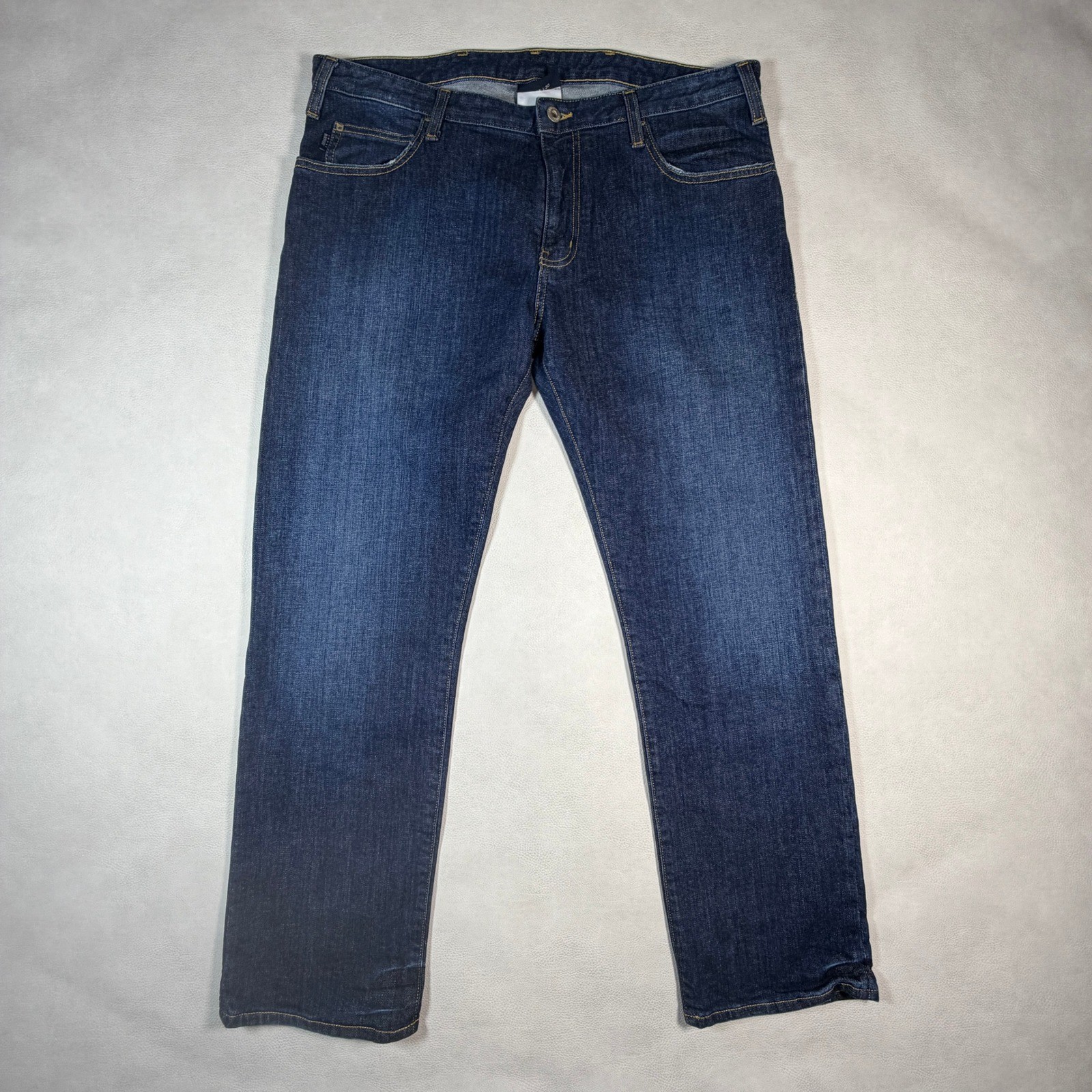 Armani Jeans Mens 38×31 Dark Wash Straight Leg Denim Pants 6Y6J45 6D31Z Blue