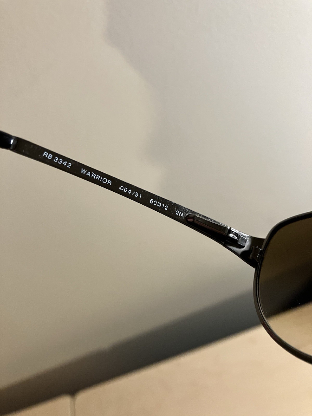 Ray-Ban RB3342 Warrior Gunmetal Brown Gradient Wrap Sunglasses 60□12 w/ Case