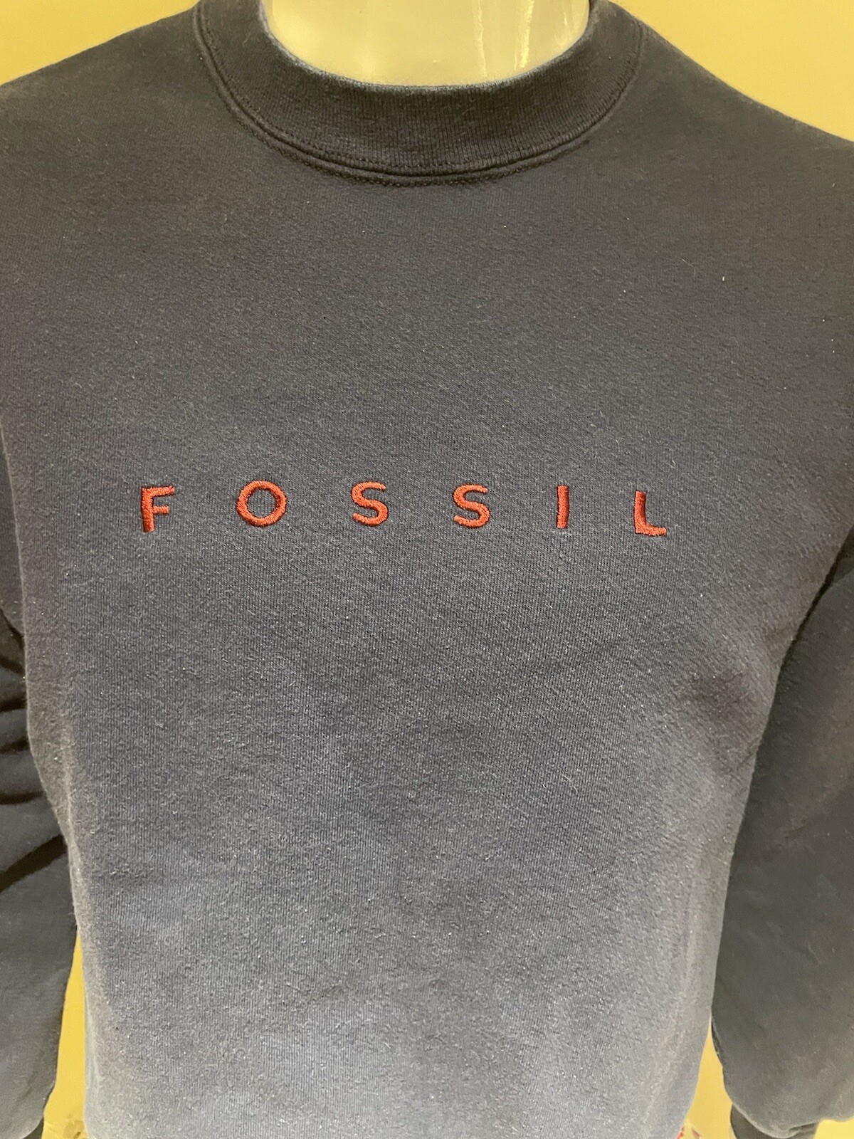 Vintage 90’s Fossil Watch Crewneck Made in USA Streetwear hip hop grunge