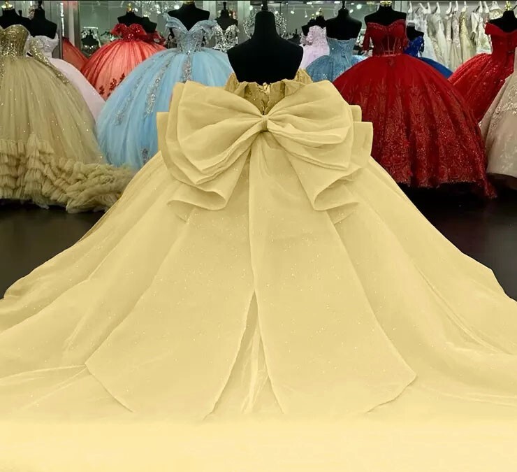 Big Bow for Quinceanera Dresses Sweet 15 16 Dress Custom Color Birthday Party