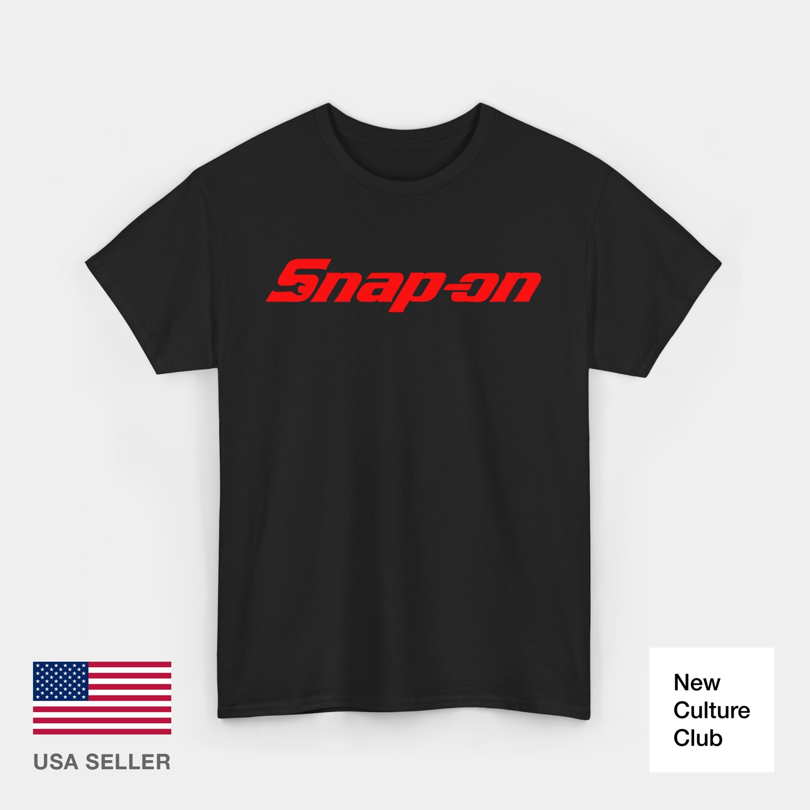Snap On Tool Unisex Black Red Workwear Merch Inspired Design Heavy Cotton Tee