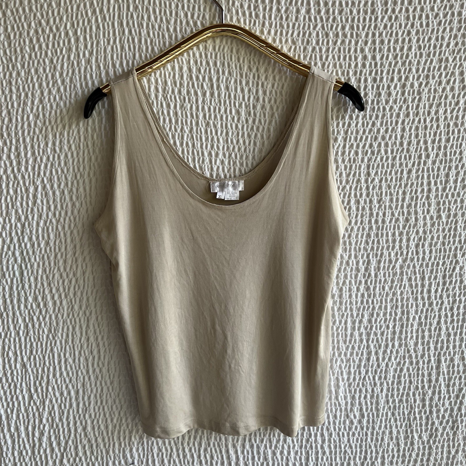 100% Silky Jersey Shell Tank Top XL Khaki Vera Crvtina for Shekou