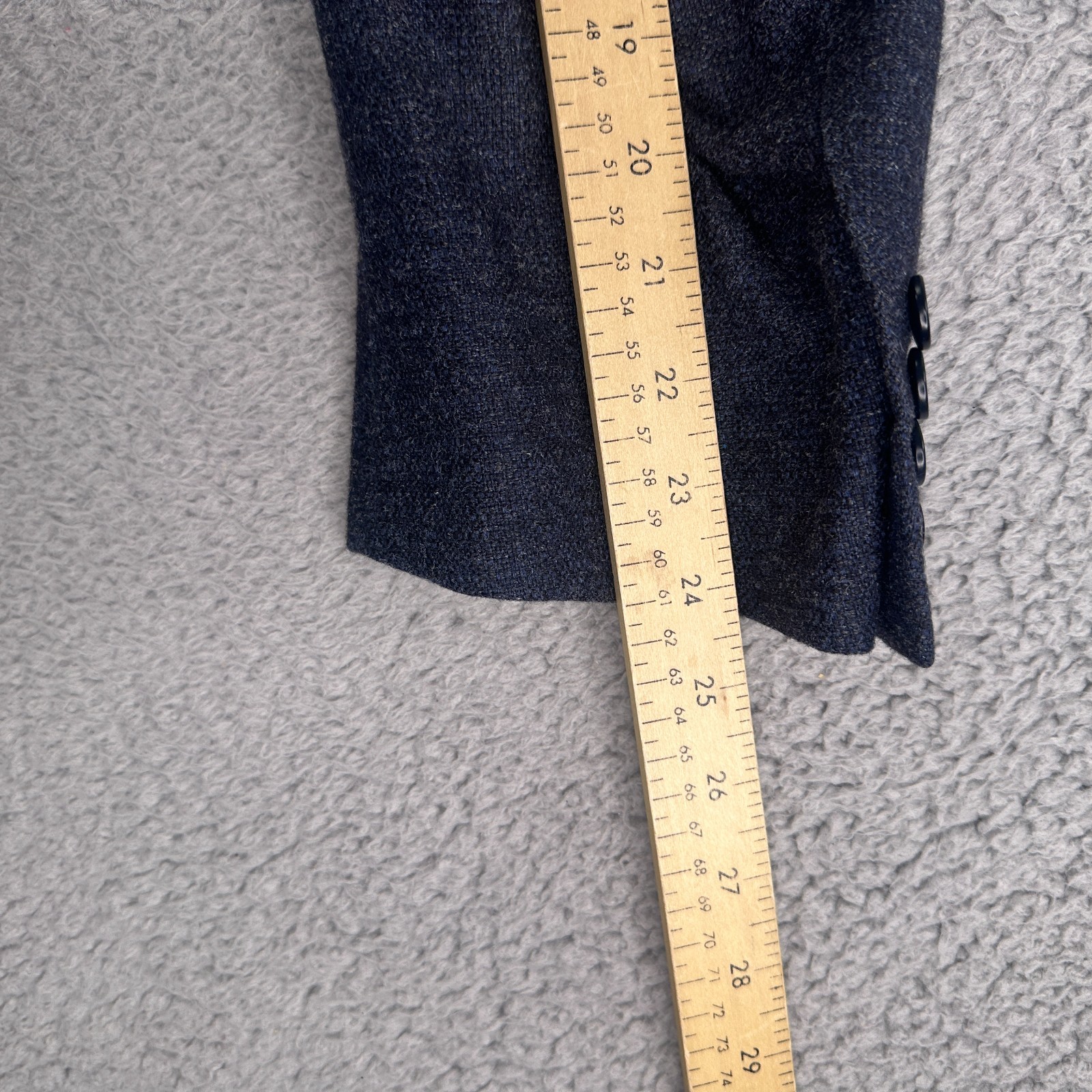 Eddy Monetti 52R Navy Heather Wool Camel Hair Silk Sport Coat Blazer Italy
