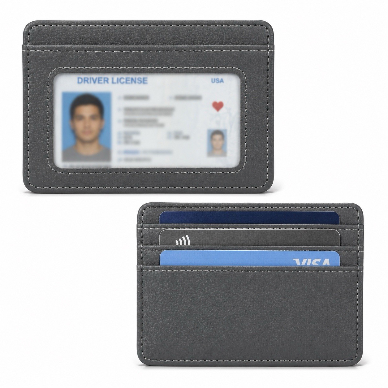 Slim Minimalist Front Pocket Wallet, Credit Card Holder ID Window Free Shipping