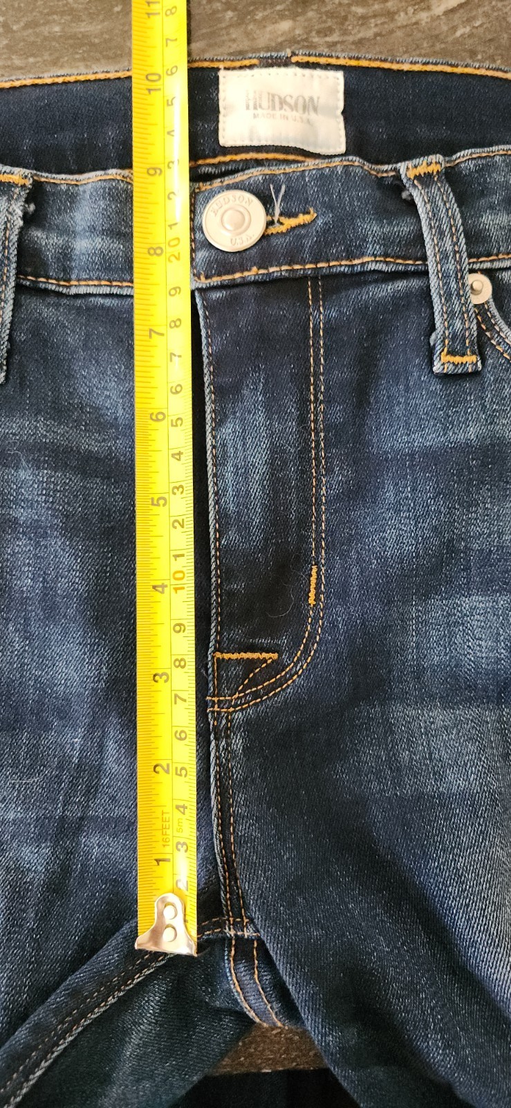 Hudson Womens Jean Nico Midrise Super Skinny Sz 26 Distressed Dark Wash