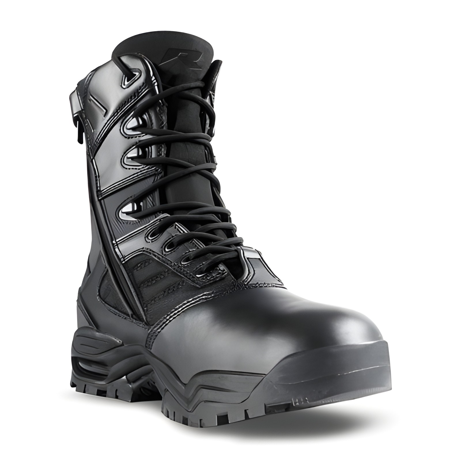 Ridge Men 8″ Waterproof Leather Non-Slip Tactical Military Work Black Shoe Boot