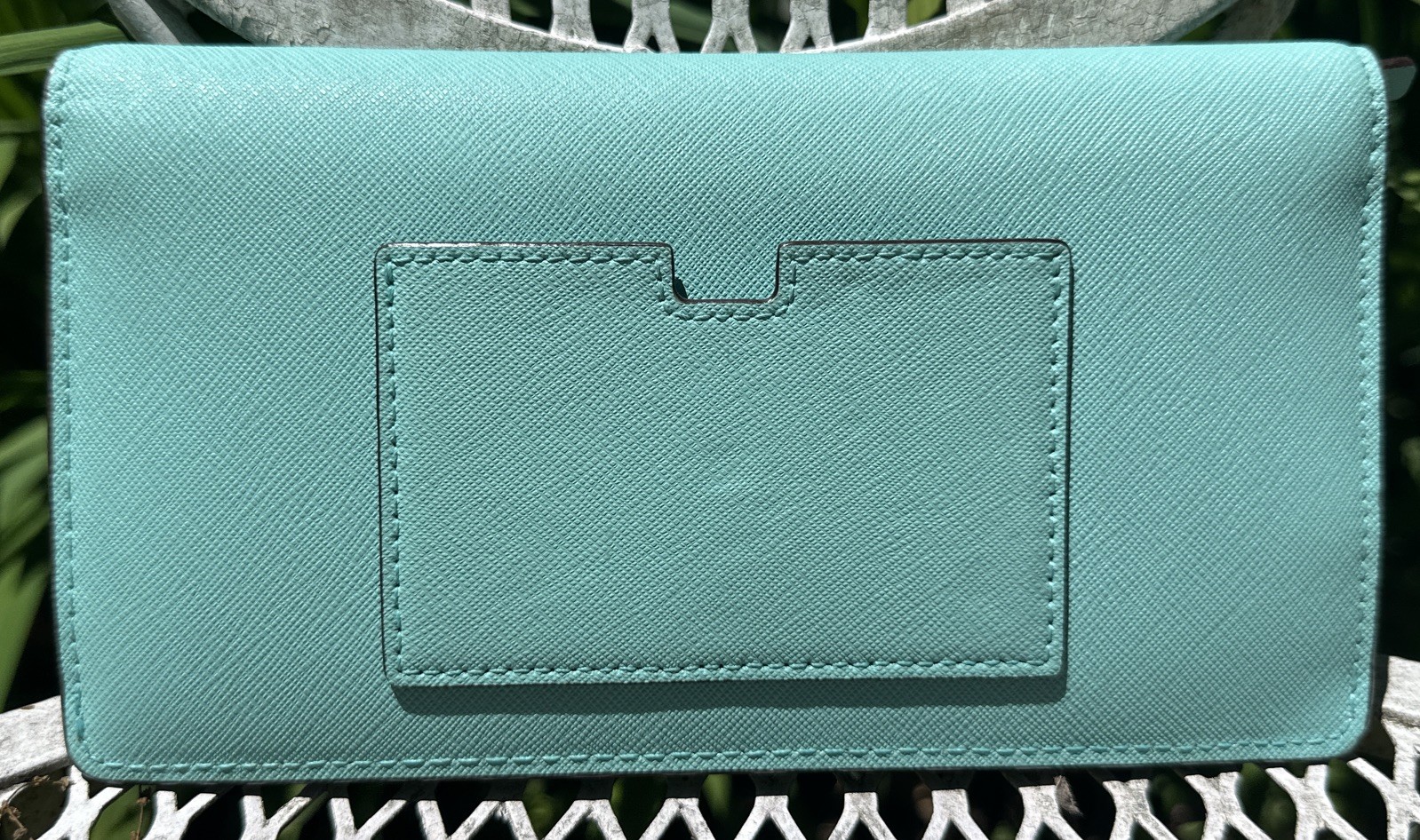 Kate Spade New York Light Blue Wallet Leather 7.75”L Excellent Condition!