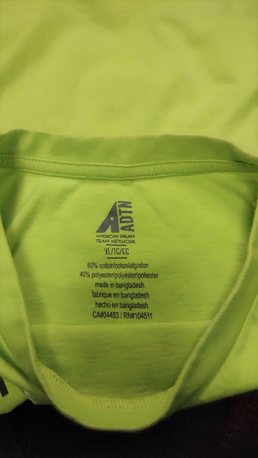 ADTN American Dream Team Network Take Me To Your Leader Fluorescent Green Tee XL