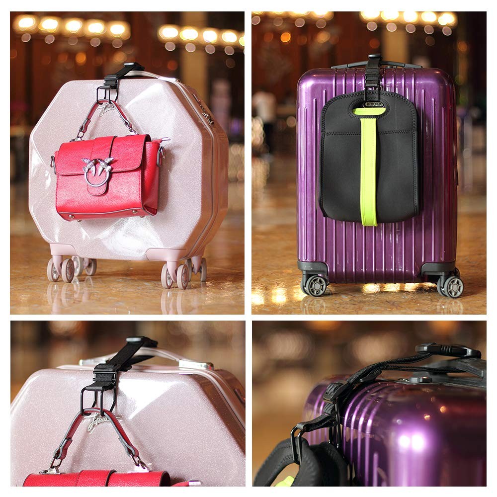 J Hook Luggage Strap Add a Bag Hook Hanger Strap, Adjustable attaches Briefca…