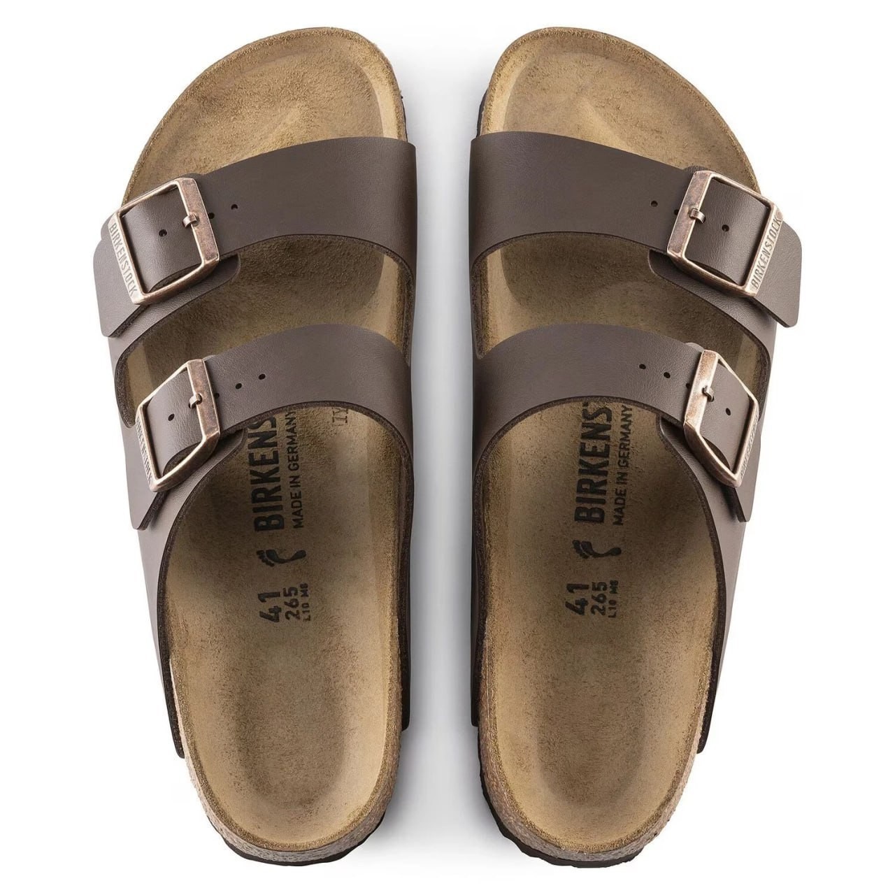 NEW Birkenstock Women’s Arizona Birkibuc Birko-Flor Casual Sandals Mocha