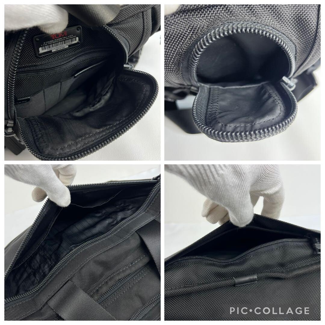 TUMI 2 Way Expandable Nylon Leather Business Bag Briefcase Black 26141DH Auth