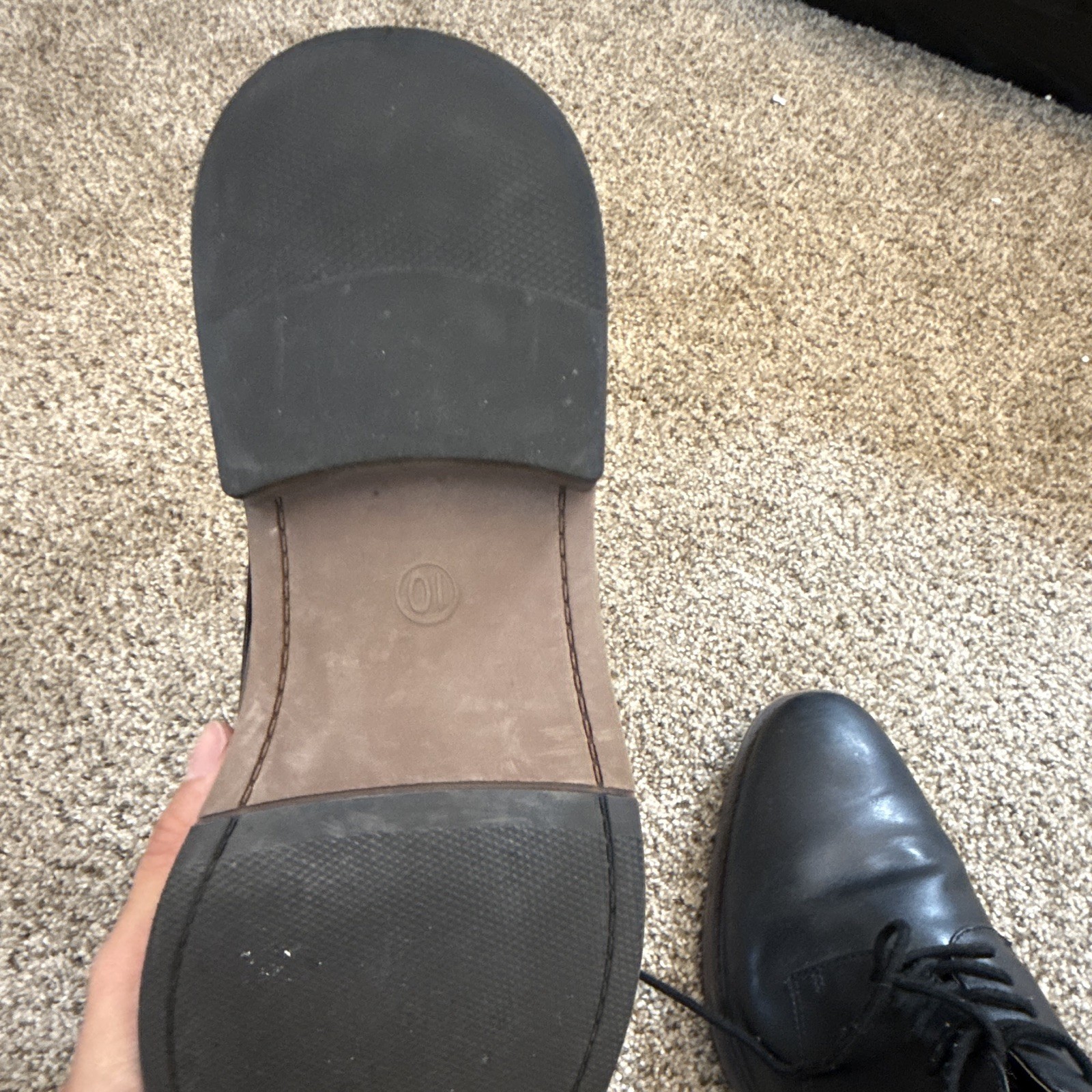 Men’s Black Leather Lace-Up Oxford Dress Shoes Solid, US Size 10