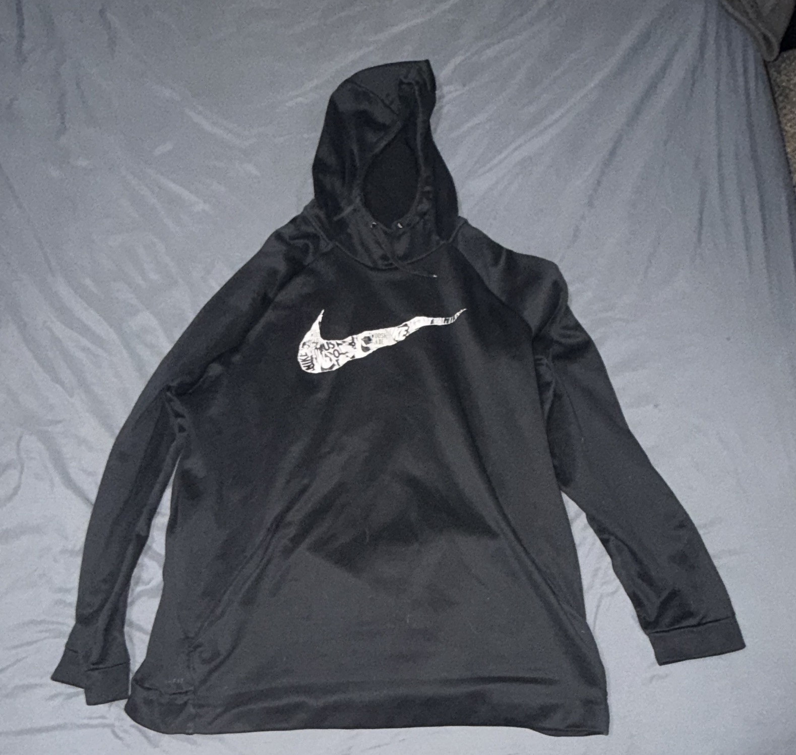 Nike Dri-FIT Men’s 3XL Black Pullover Fleece Hoodie Logo Regular Fit