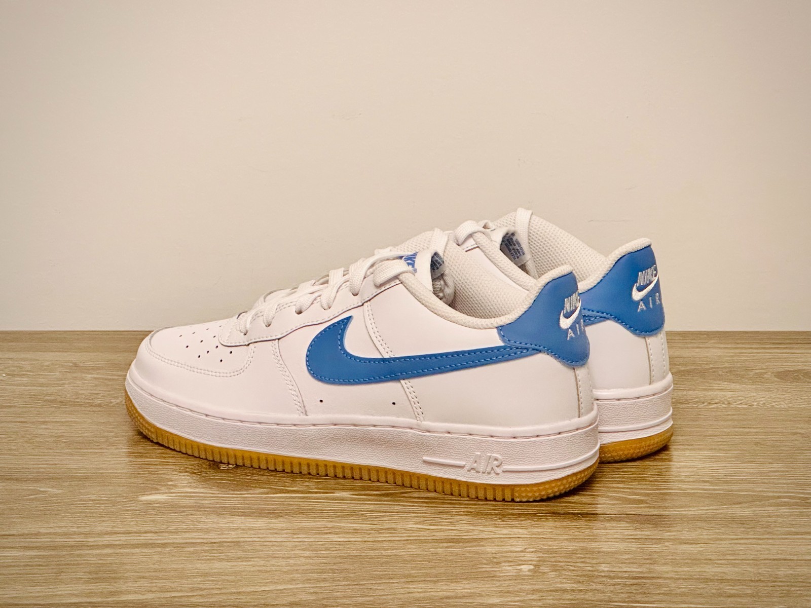Nike Air Force 1 White/Blue Beyond/Gum – Size 5.5 Youth / 7 Women