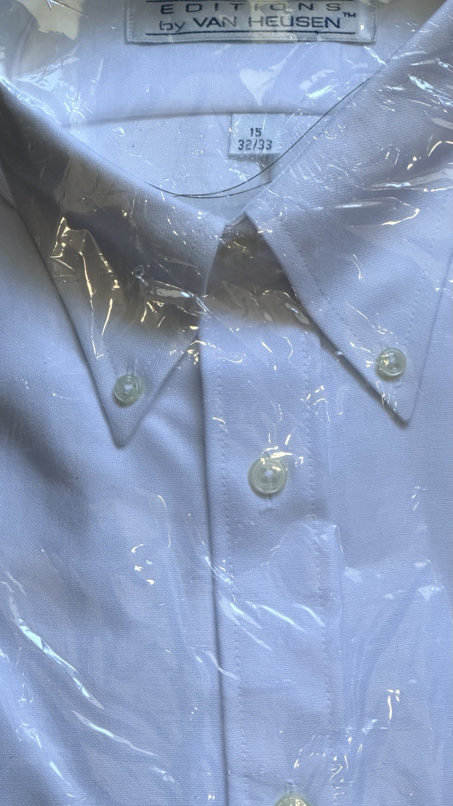Editions Van Heusen White Long Sleeve Men Button Down Dress Shirt Large 15-32/33