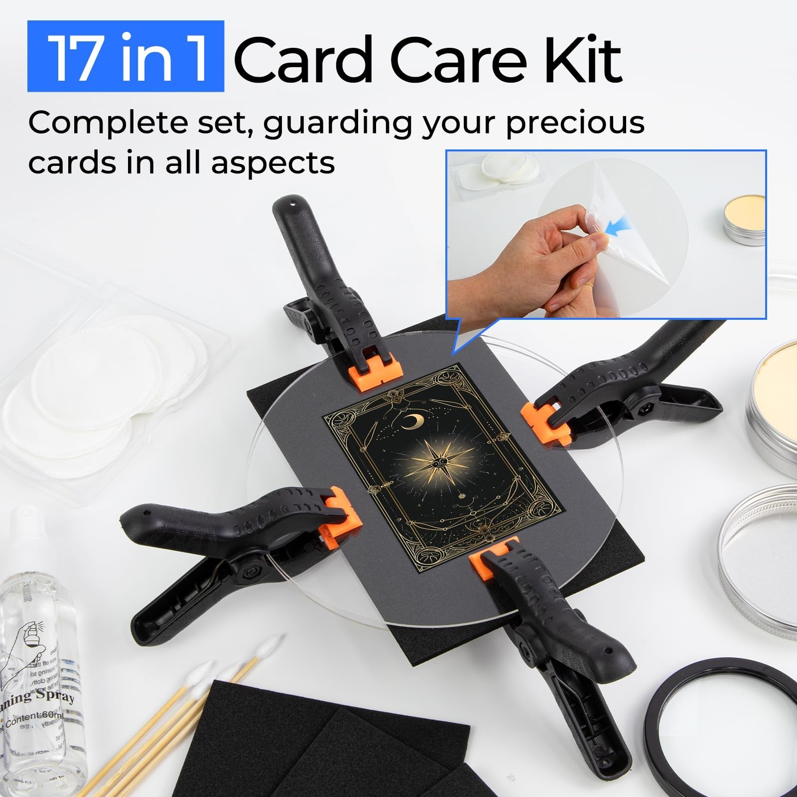 17-in-1 Card Cleaning Kit – Polishing, Restoration & Fixing Jig for Trading Card