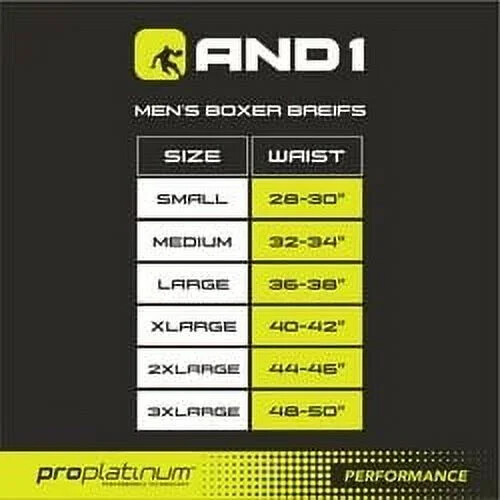 Choose Size 6-Pairs And1 ProPlatinum Underwear Long Leg 9″ Boxer Briefs Athletic