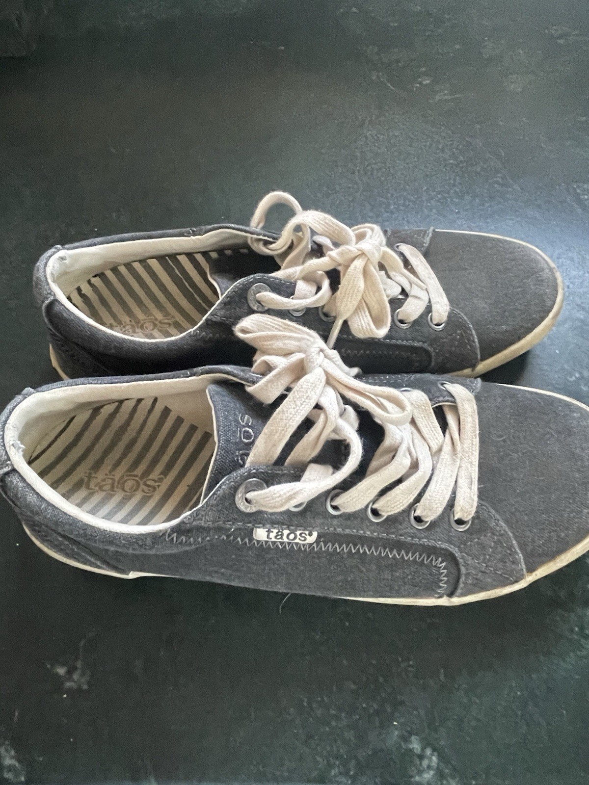 Taos Star women’s Blue/grey Canvas Lace-Up Sneakers Round Toe US 8.5 STA-12844