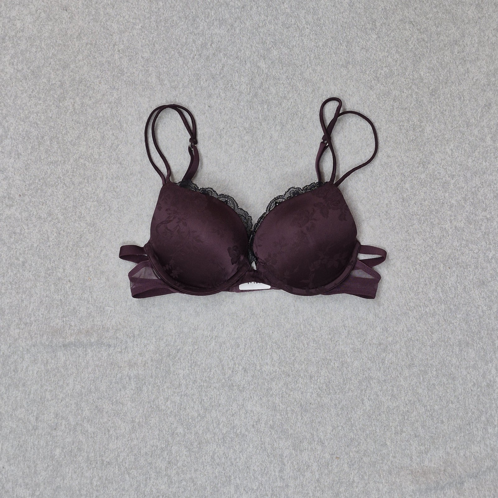 Victoria’s Secret Women Bra 32B Purple Floral Push Up Underwired Lace