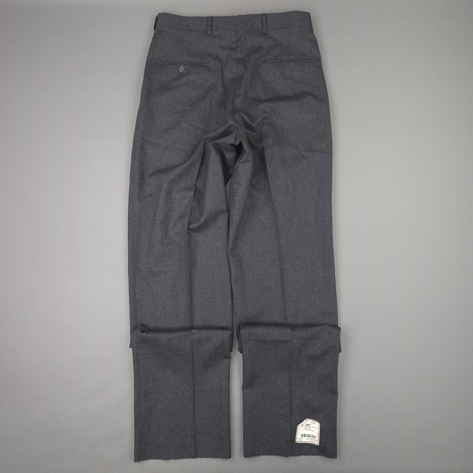 Vintage Jos A Bank Pants Mens 32×36 Gray Wool Pleated Unhemmed USA Executive