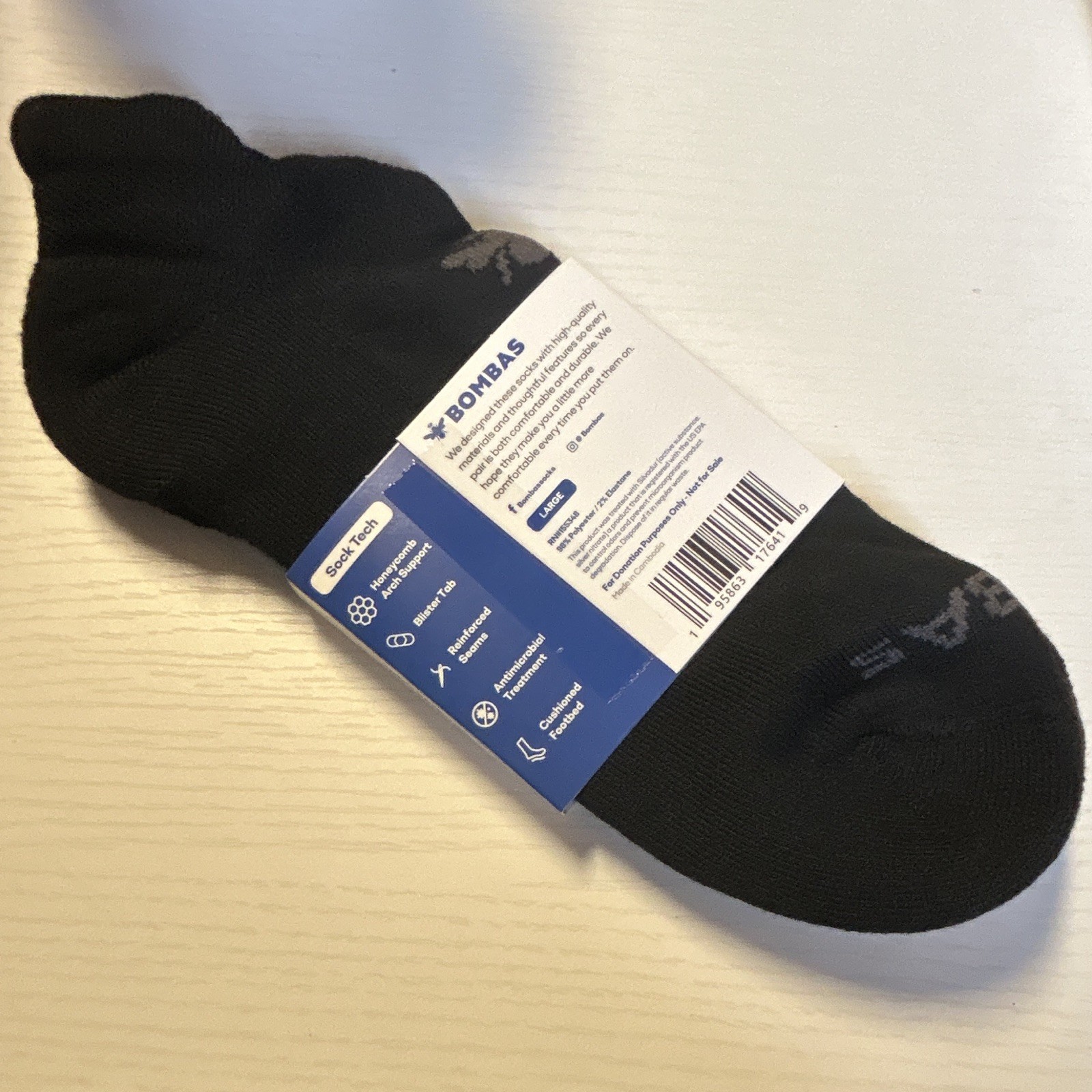 Bombas Unisex large Black Ankle Socks 10 Pack New with Tags