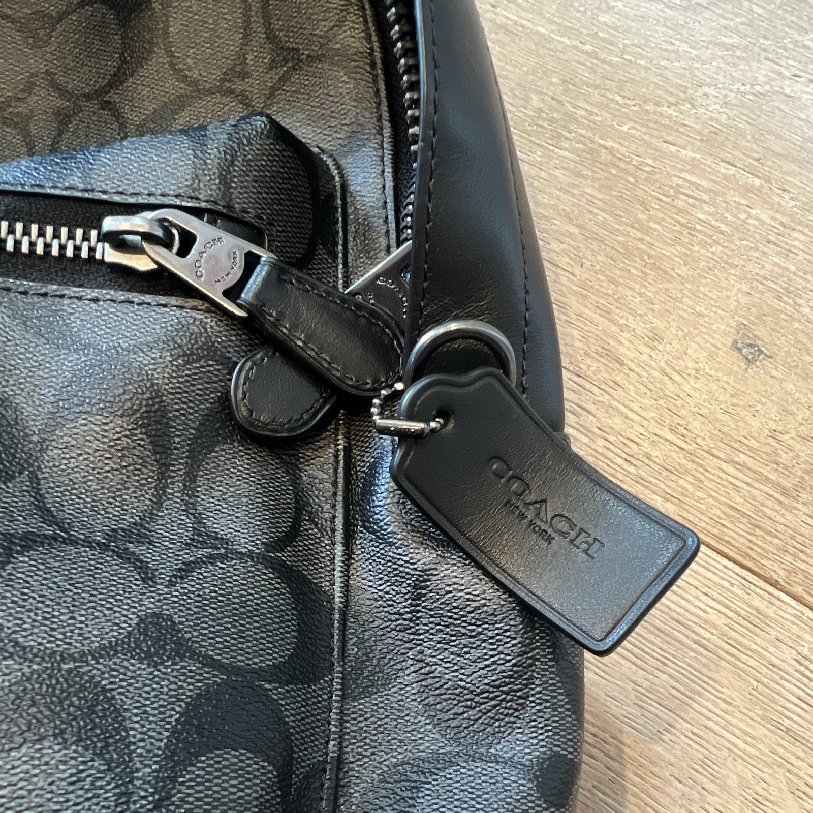 Coach West Pack Sling Crossbody Black Zip Small Adjustable Strap Leather Bag