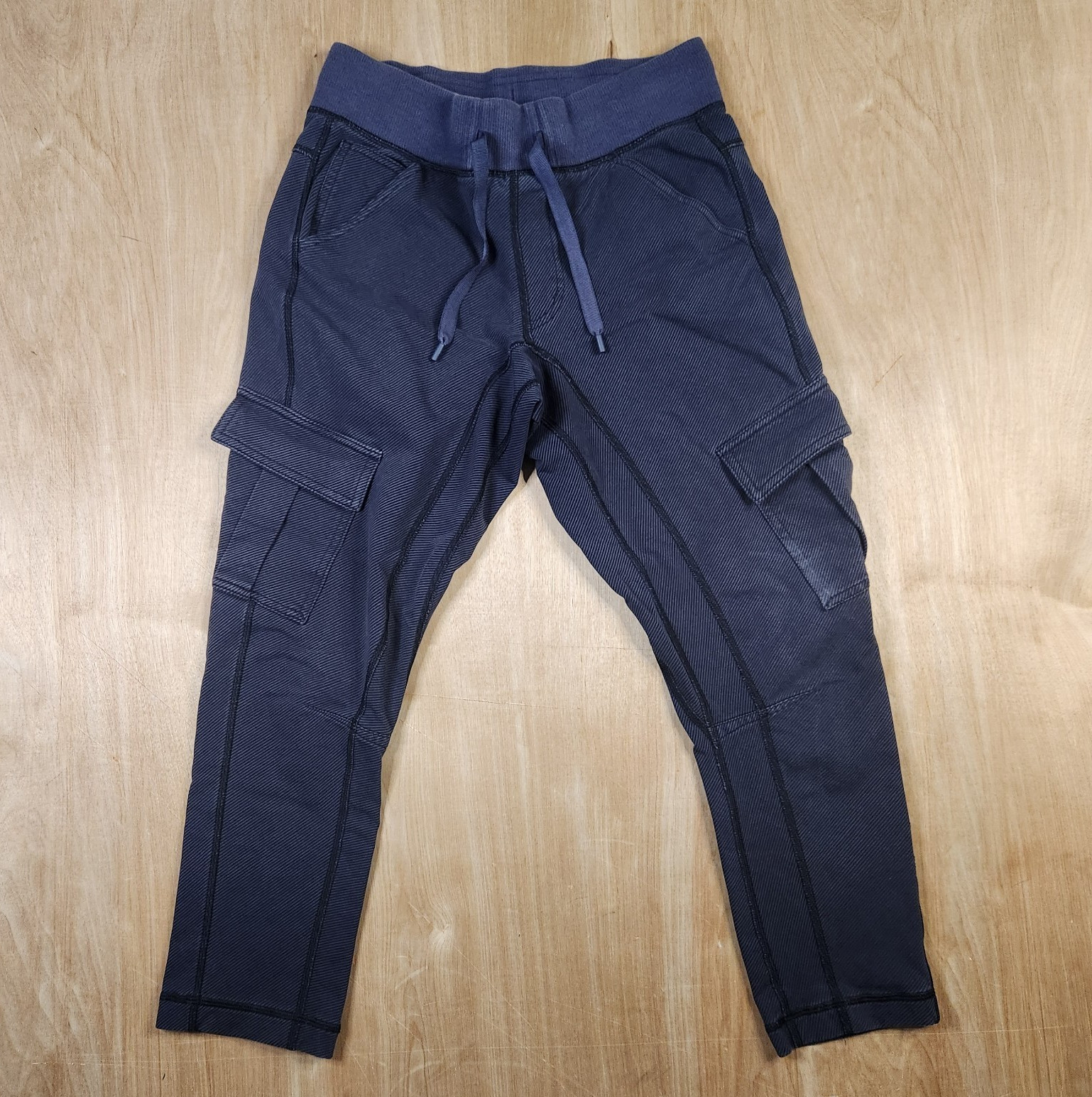 lululemon athletica Womens Blue Knit Cargo Drawstring Pants Stretch size 4-6