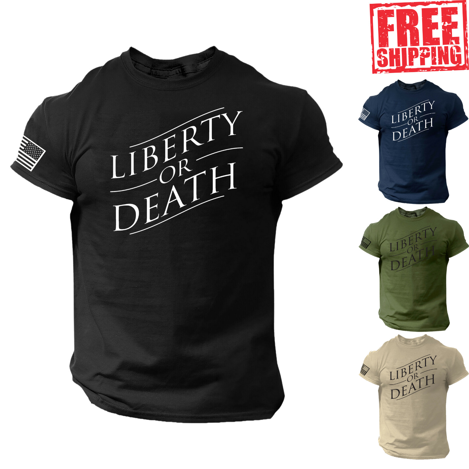 Liberty Or Death T-SHIRT 1776 American Patriotic U.S.A. Freedom America Liberty