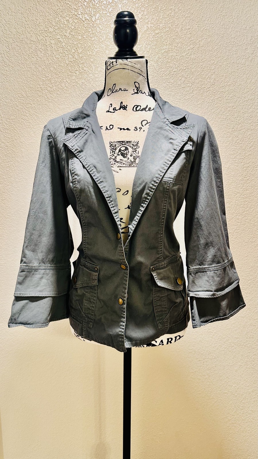Contrast Women’s Gray Cotton Blend Jacket