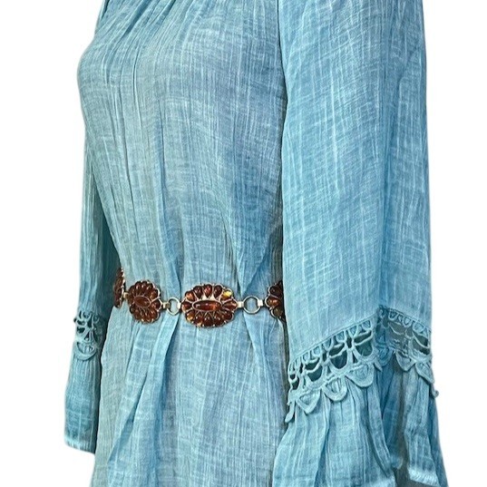Gold Boho Cowgirl Concho Cabochon Western Chain Belt Rodeo Hippie Festival