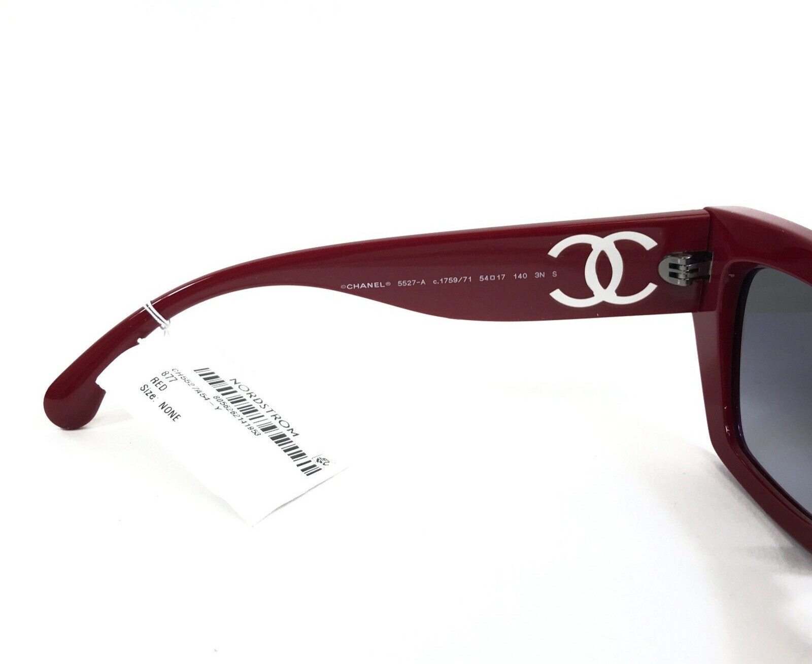 Chanel Sunglasses 5527-A c.1759/71 Burgundy Asian Fit Frame Gray Gradient Lenses