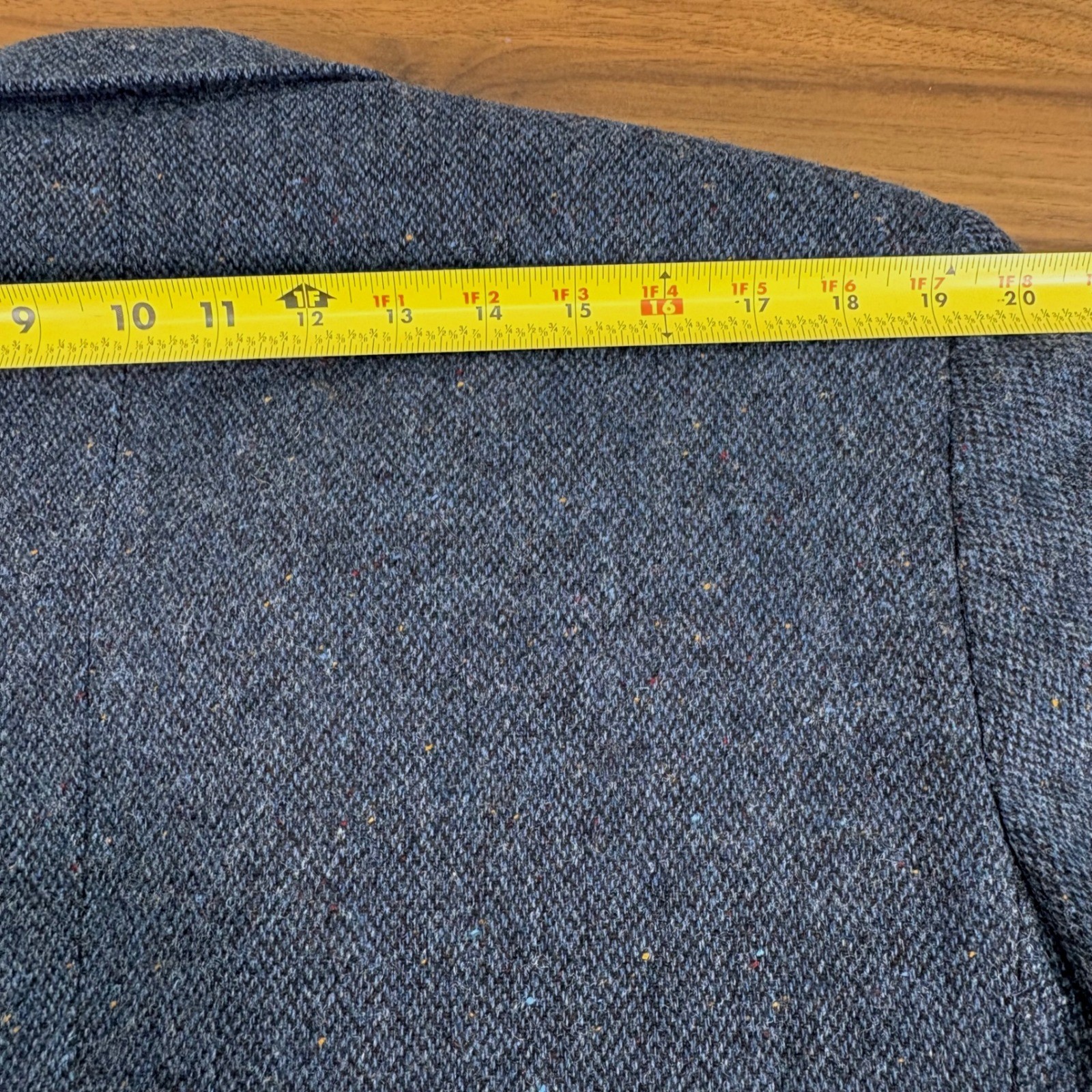 Tailors Row by Deansgate 40R Mens Tweed Blazer Suit Jacket Blue Gray Wool Blend