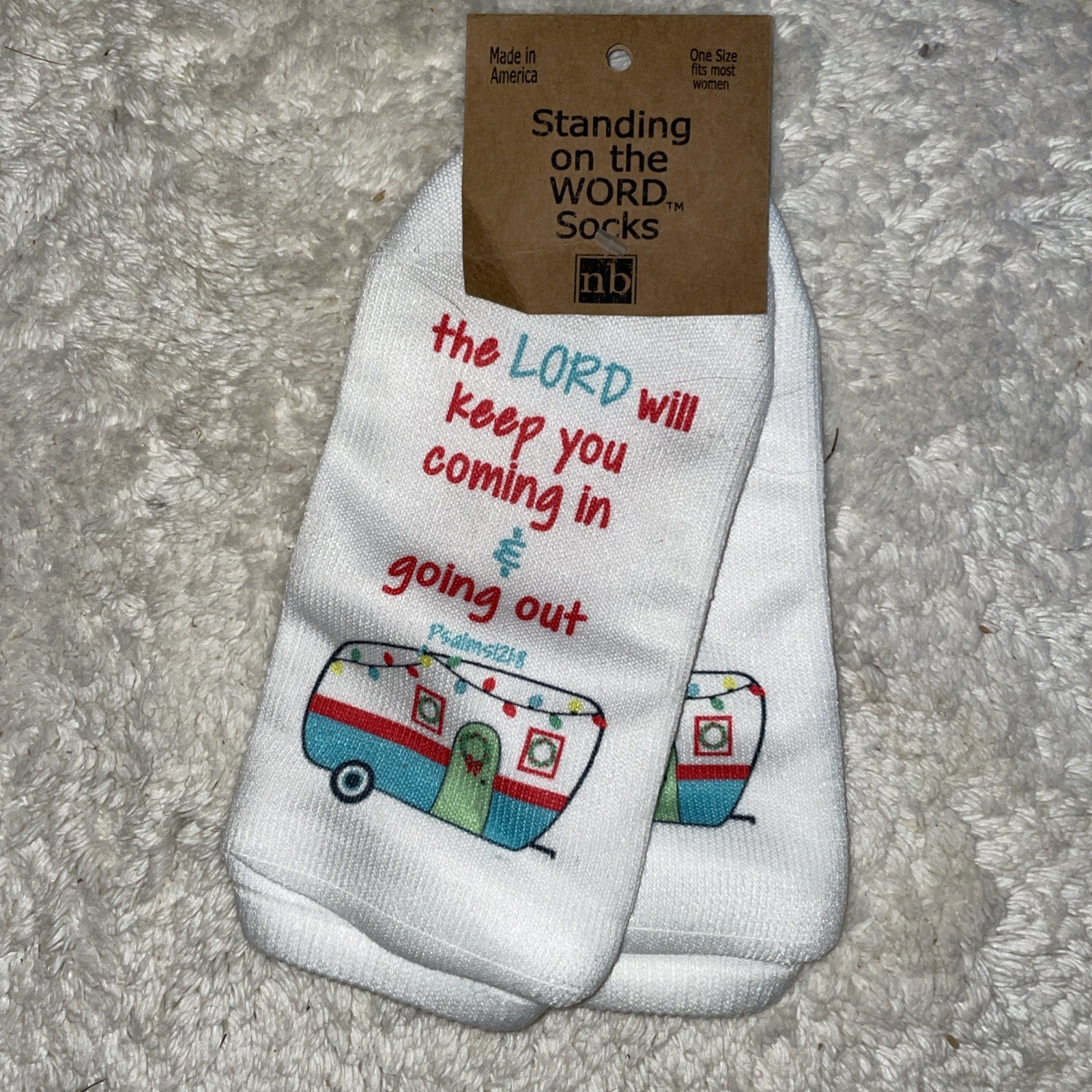 One (1) Pair of Socks, The Lord will Meep You Coming In and Going Out