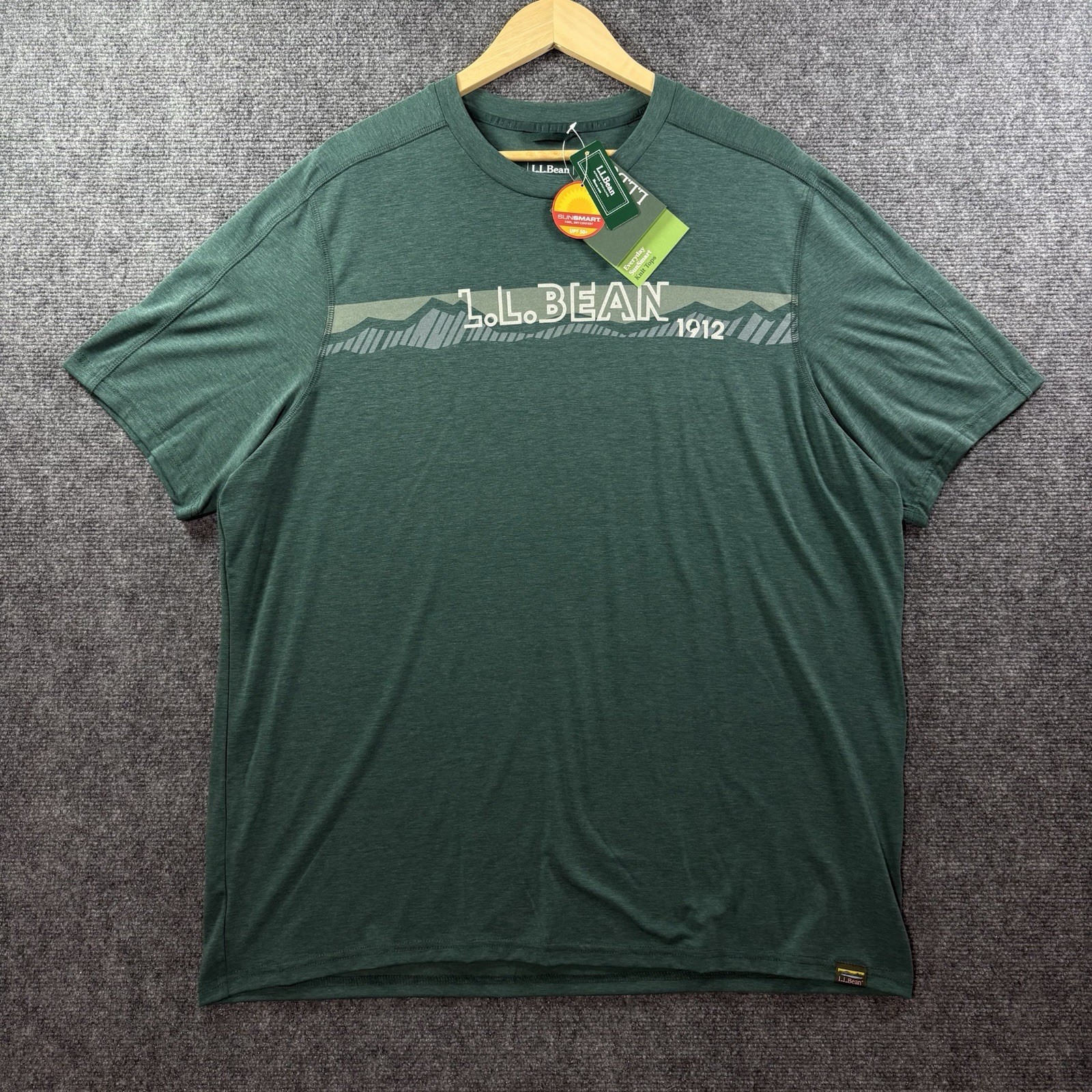 NEW L.L.Bean Everyday SunSmart Shirt Mens XLT Green BLUE Slightly Fitted Stretch