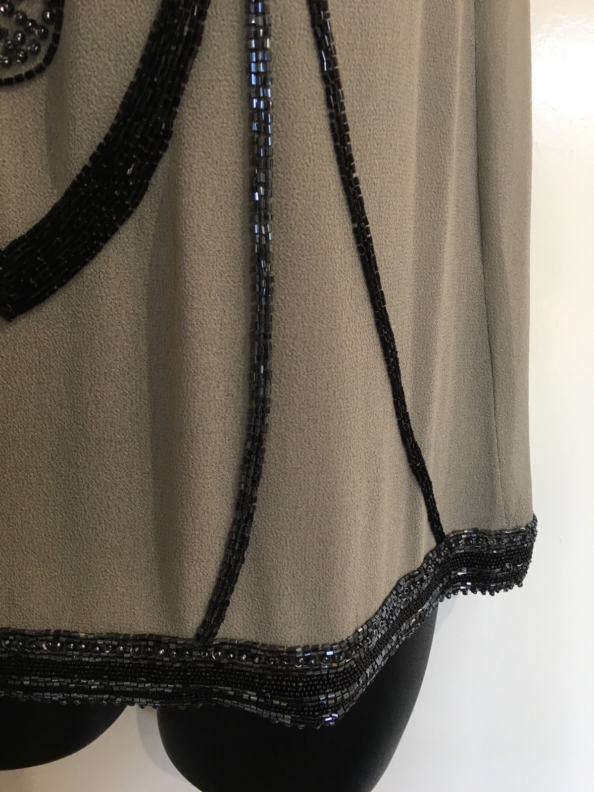 Grace Hill Designer Art Deco Vintage Retro Party Sequins Grey Black Top Size 8