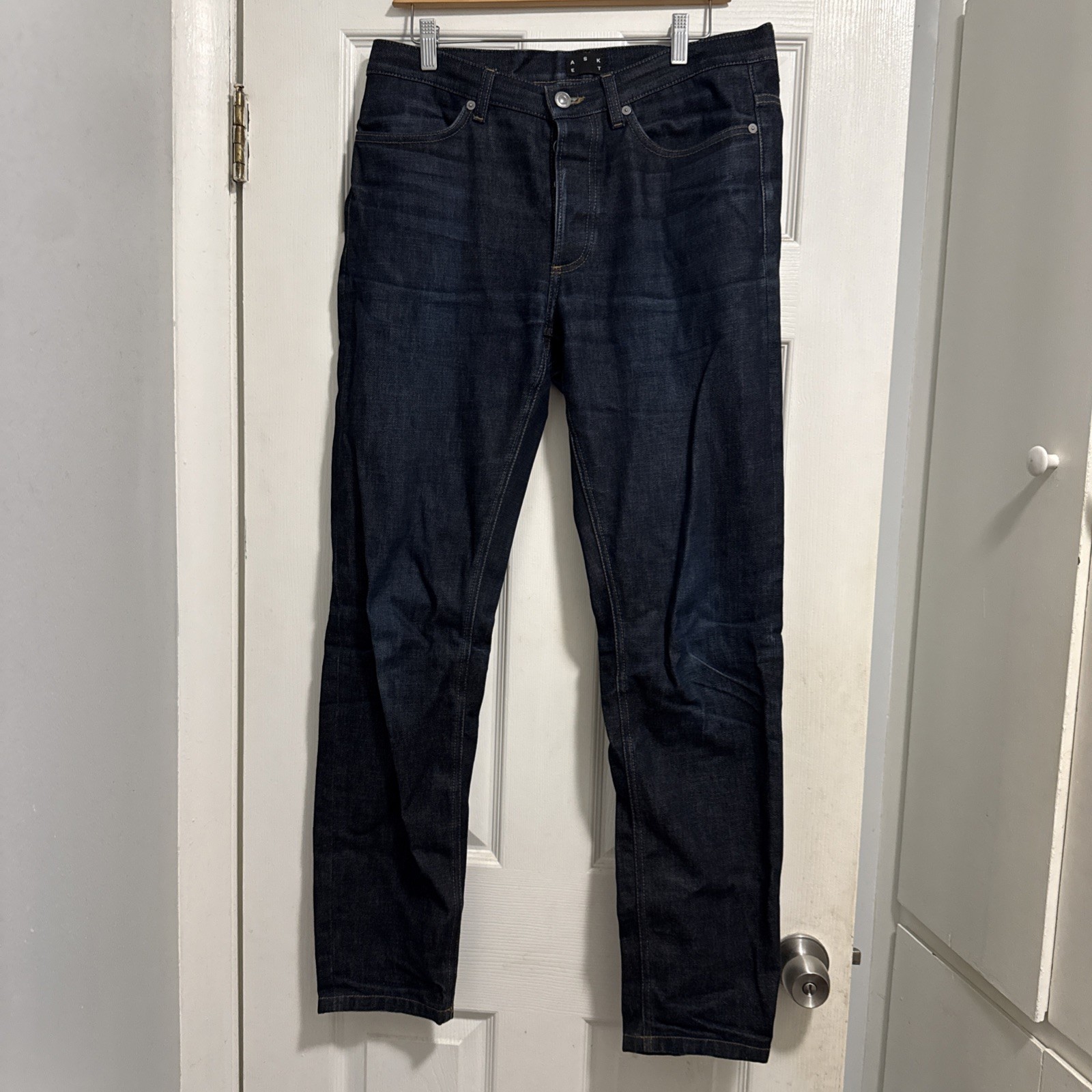 Asket The Raw Denim Jeans Organic Cotton Men’s 32X32 Regular Fit Made in Italy
