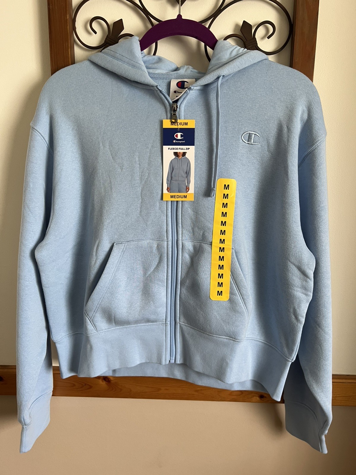 Women’s Champion Relaxed Fit Fleece Full-Zip Jacket Hoodie Blue Size M NEW