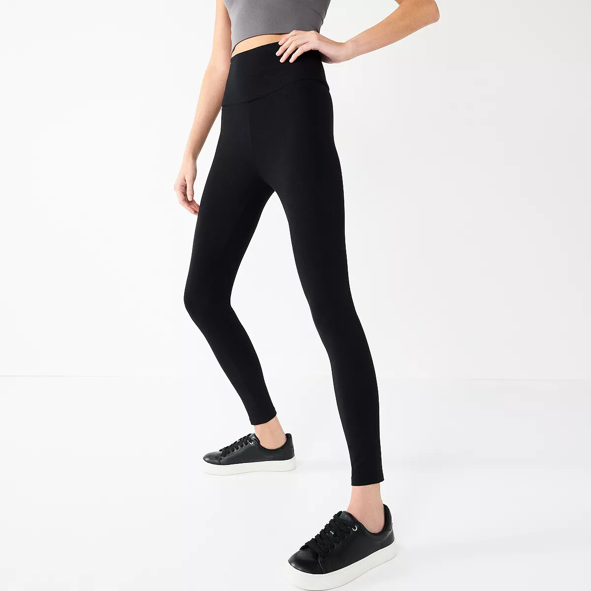 Simply Vera Vera Wang Women’s Black Live-In Shaping High Rise Leggings – S/M/L/X