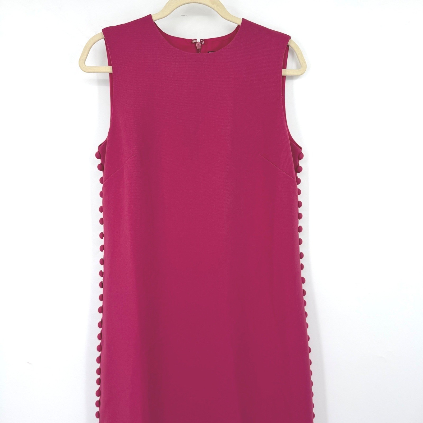 Tuckernuck Raspberry Crepe Button Camille Maxi Dress Sz 8 Sleeveless Column Gown