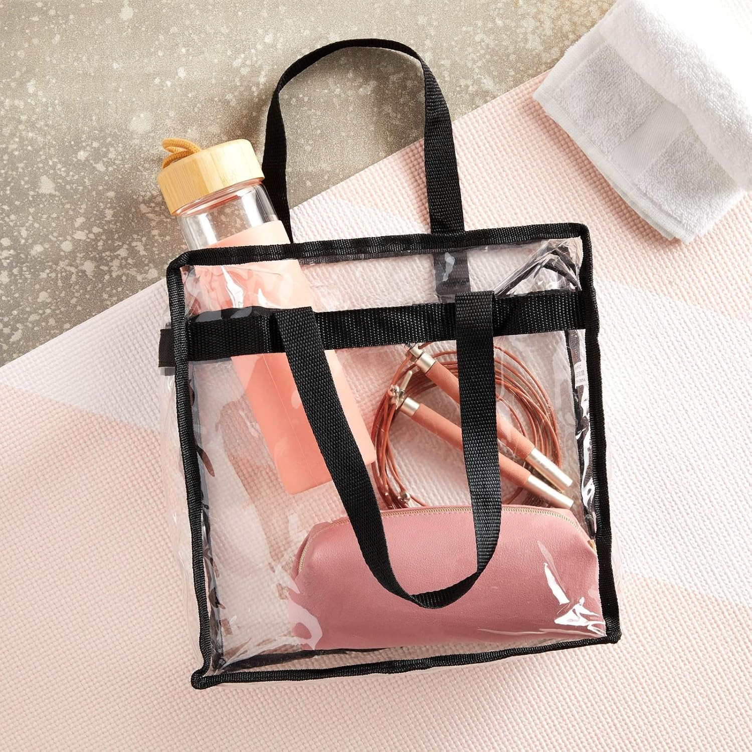 Clear Stadium Approved Bags – 12X6X12 Large Transparent Tote Bags with Zippers a