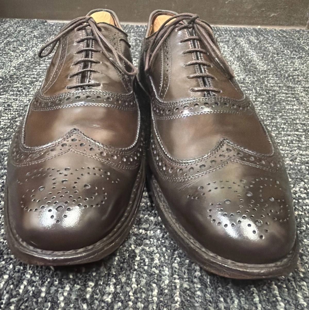 RARE Allen Edmonds McAllister Dark Brown Balmoral Wingtip Brogue Lace-Up Oxfords