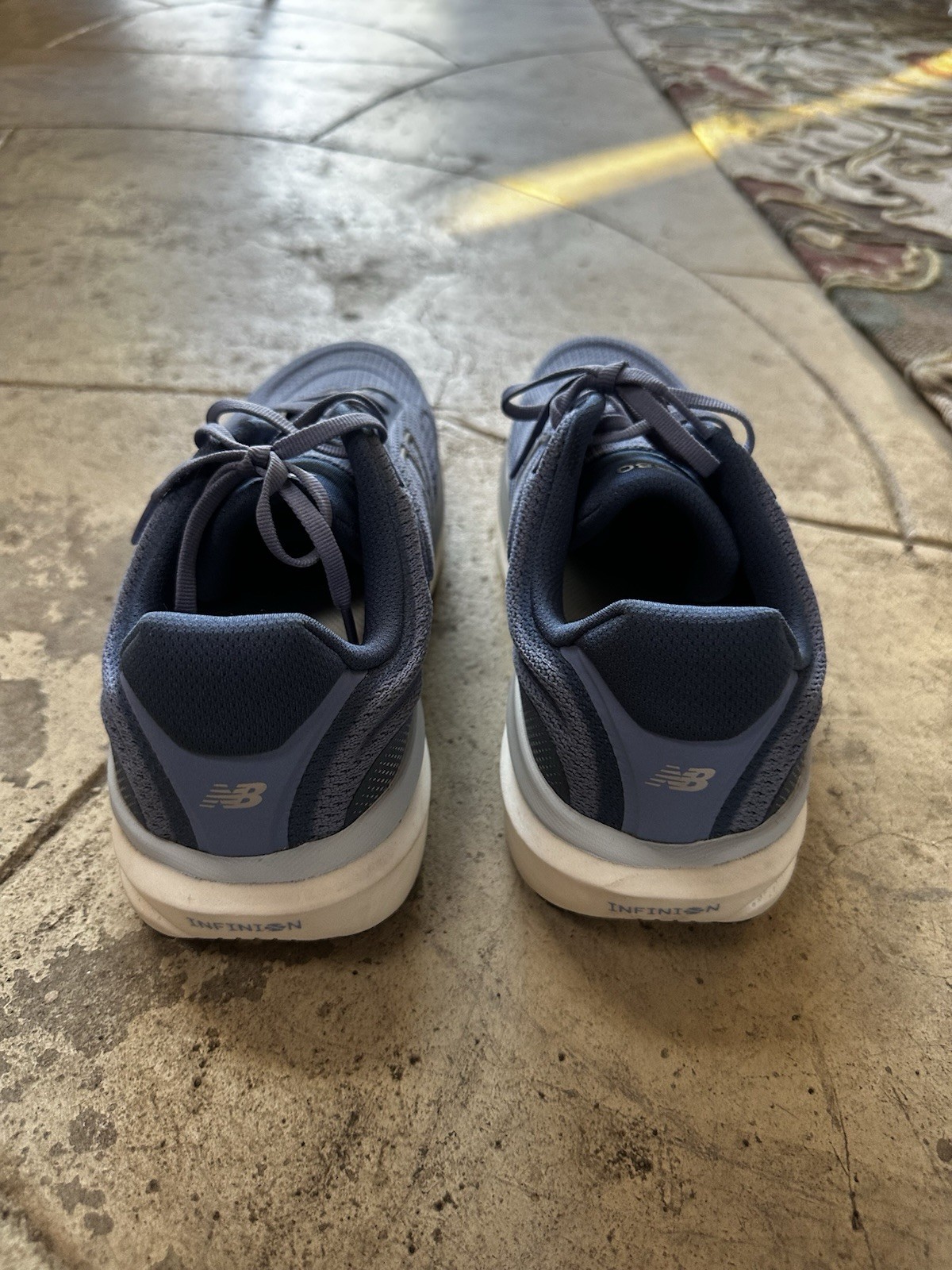 New Balance 1080 v15 Men’s Low Top Lace Up Running Sneakers Blue Mesh Rubber