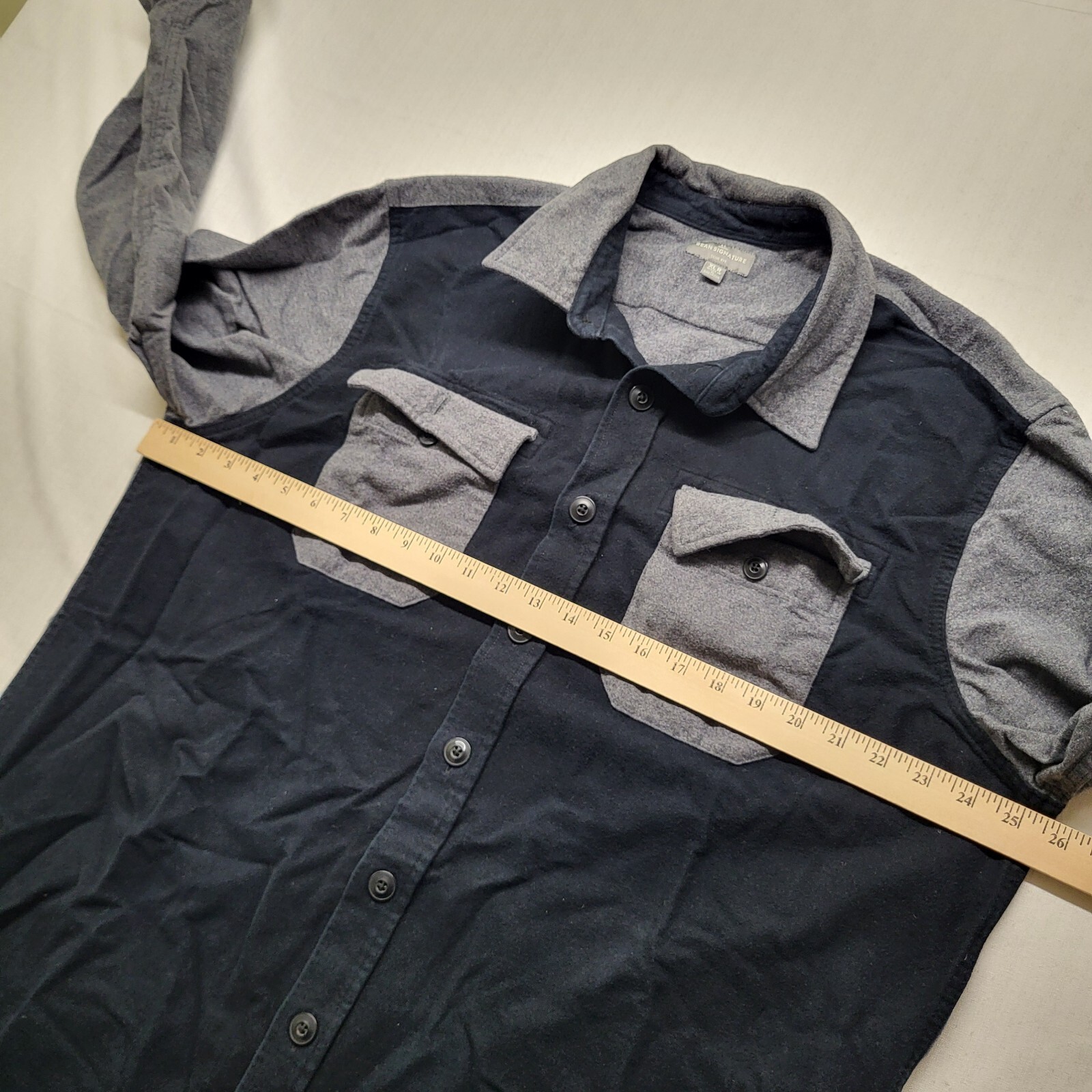 LL Bean Chamois Shirt Button Up Mens XL Black Outdoor Heavyweight Gorpcore Work